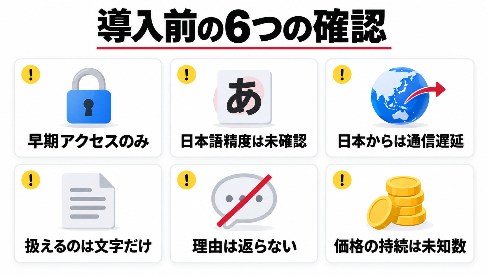 導入を考える前に確かめたい6つのこと