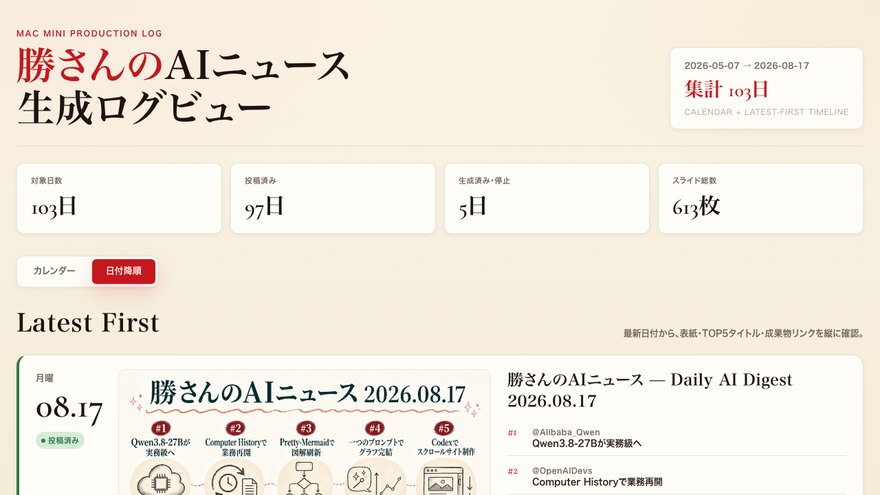 勝さんのAIニュース 生成ログ