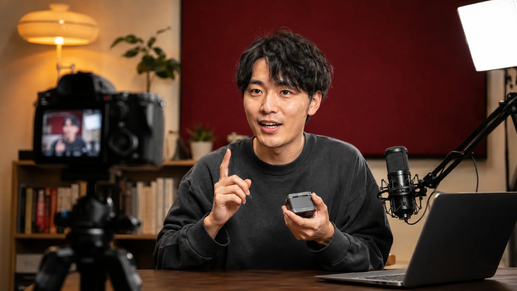 영상 방송・토크 활용을 소개하는 AI 생성 이미지