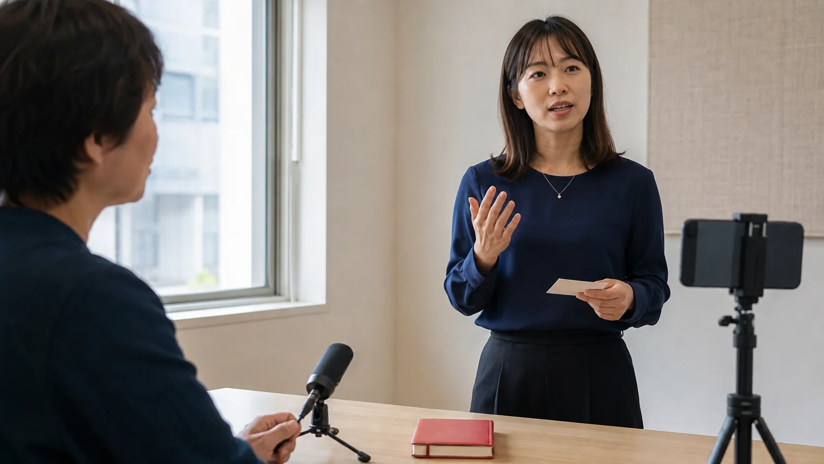 스피치・어학 활용을 소개하는 AI 생성 이미지